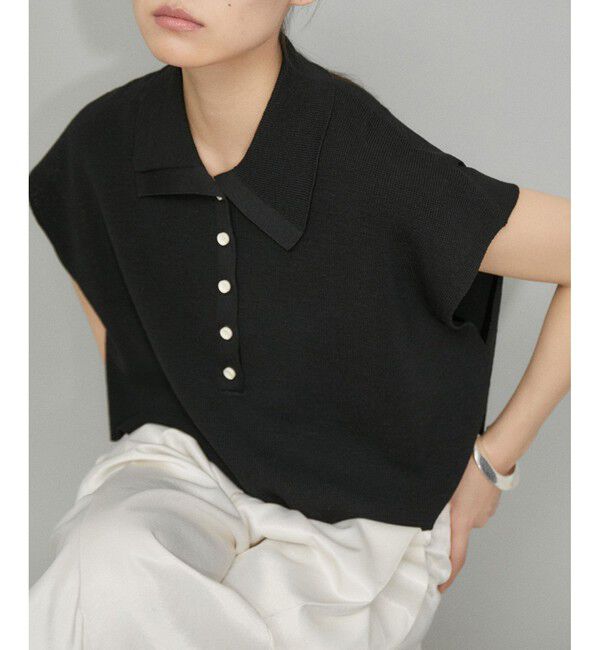 ADAM ET ROPE'「【WEB限定】・【サステナブル】ニットポロTEE」|ポロシャツ|