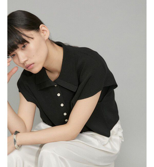 ADAM ET ROPE'「【WEB限定】・【サステナブル】ニットポロTEE」|ポロシャツ|