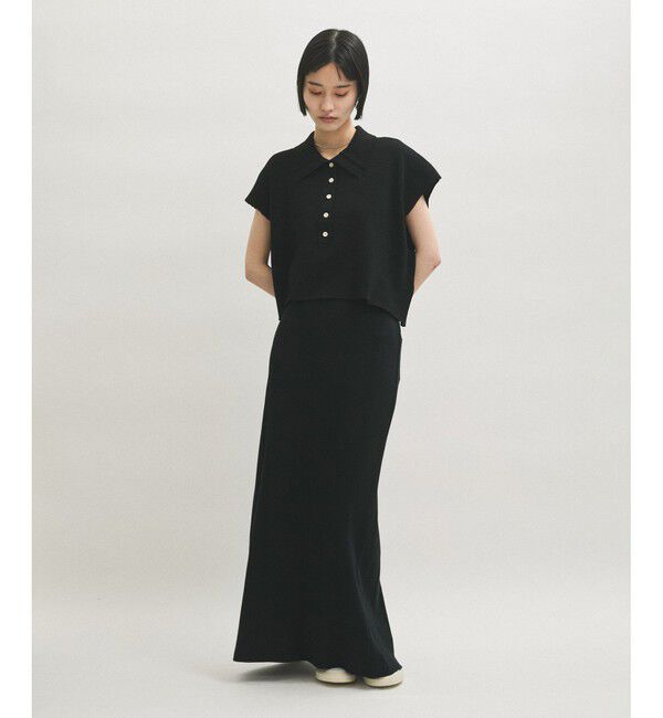 ADAM ET ROPE'「【WEB限定】・【サステナブル】ニットポロTEE」|ポロシャツ|