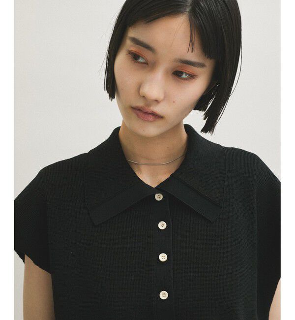 ADAM ET ROPE'「【WEB限定】・【サステナブル】ニットポロTEE」|ポロシャツ|