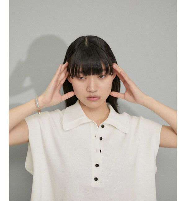 ADAM ET ROPE'「【WEB限定】・【サステナブル】ニットポロTEE」|ポロシャツ|