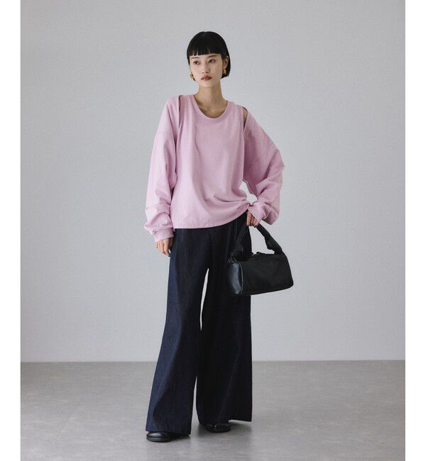 ADAM ET ROPE'「カスタマイズスリーブミニ裏毛トップス」|Tシャツ・カットソー|