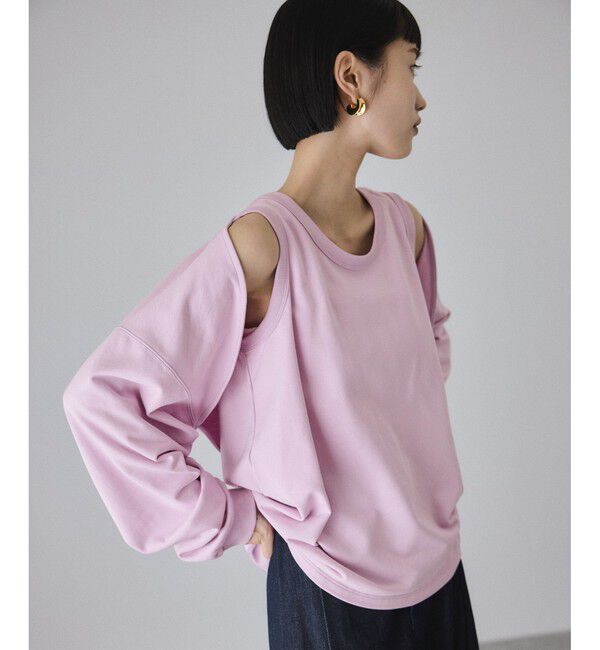 ADAM ET ROPE'「カスタマイズスリーブミニ裏毛トップス」|Tシャツ・カットソー|