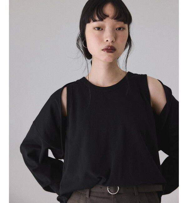 ADAM ET ROPE'「カスタマイズスリーブミニ裏毛トップス」|Tシャツ・カットソー|