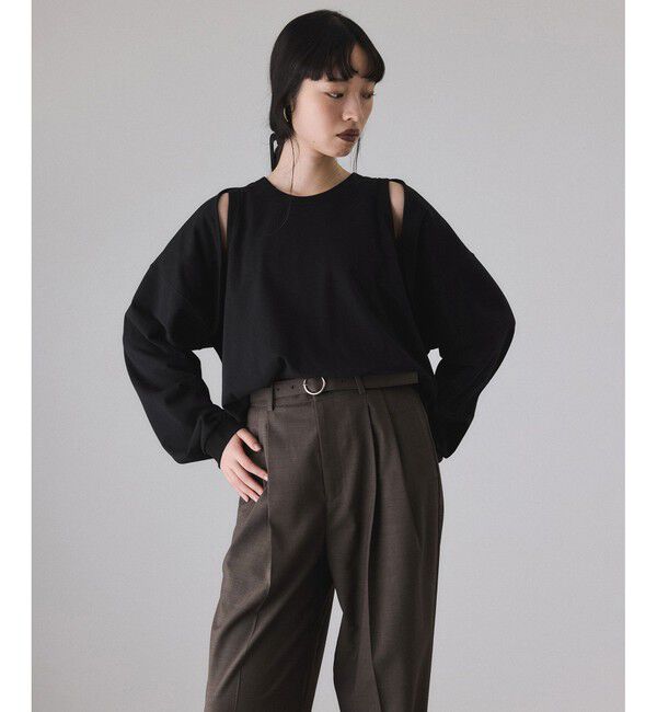 ADAM ET ROPE'「カスタマイズスリーブミニ裏毛トップス」|Tシャツ・カットソー|