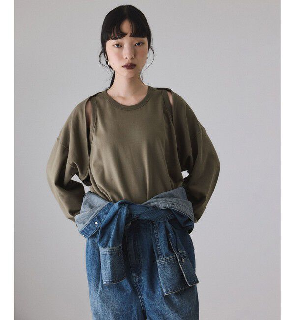 ADAM ET ROPE'「カスタマイズスリーブミニ裏毛トップス」|Tシャツ・カットソー|