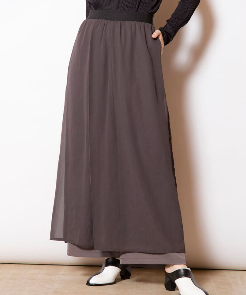  「シフォンレイヤードパンツ」|その他|GRAY