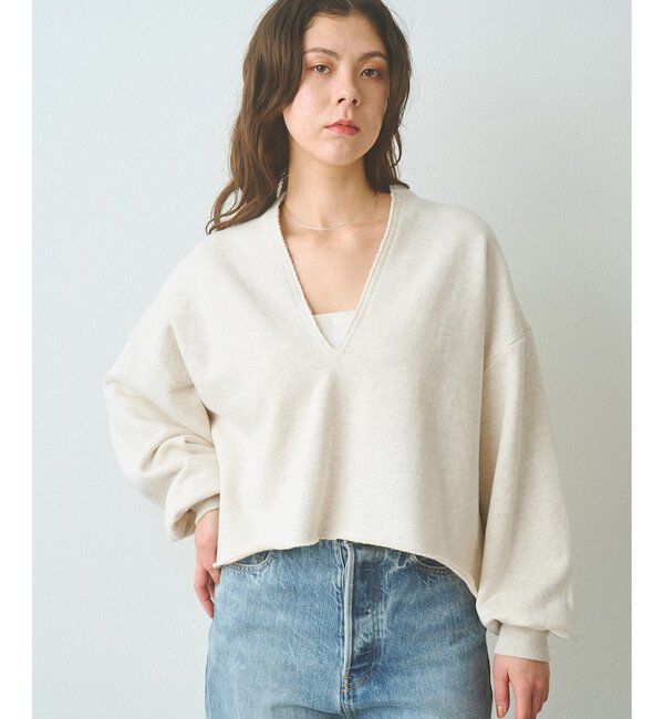  「スウェットVネックプルオーバー２」|Tシャツ・カットソー|エクリュ