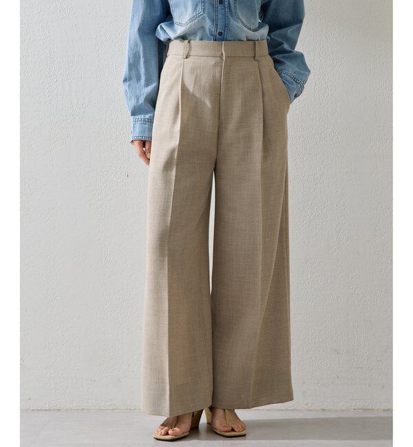  「リネンライクワイドパンツ」|チノ|