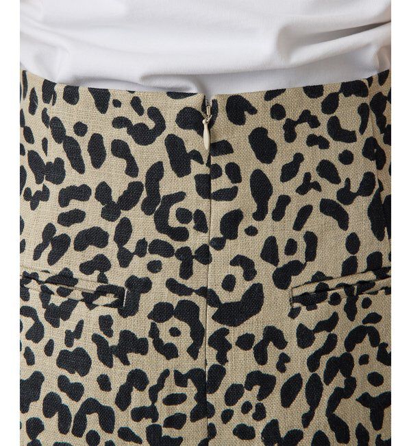  「リネンレオパードスカート」|スカート|