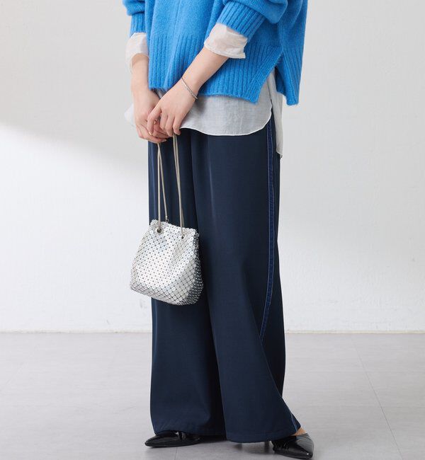  「サイドベロア裾ドロストパンツ」|チノ|