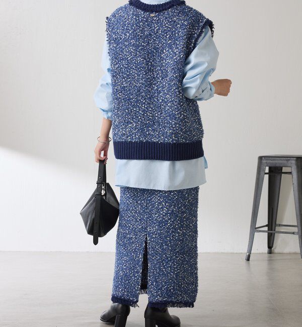  「ツイードライクニットベスト」|ニット・セーター|