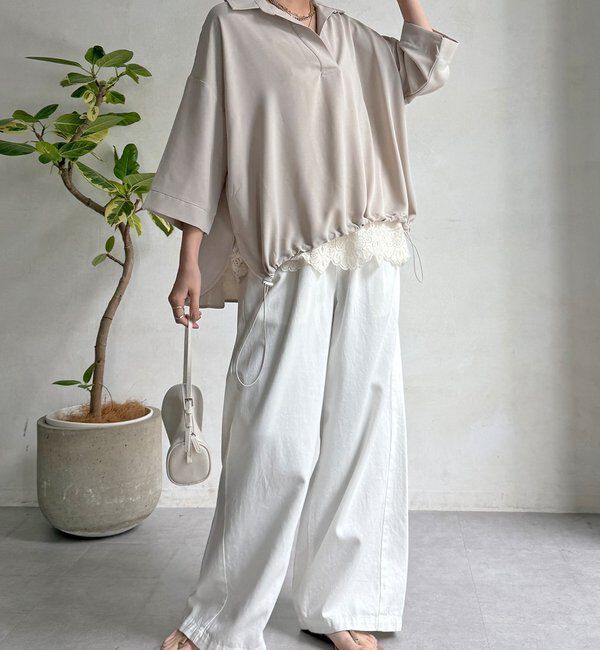  「【WEB限定】6分袖ドロストスキッパーシャツ」|シャツ・ブラウス|