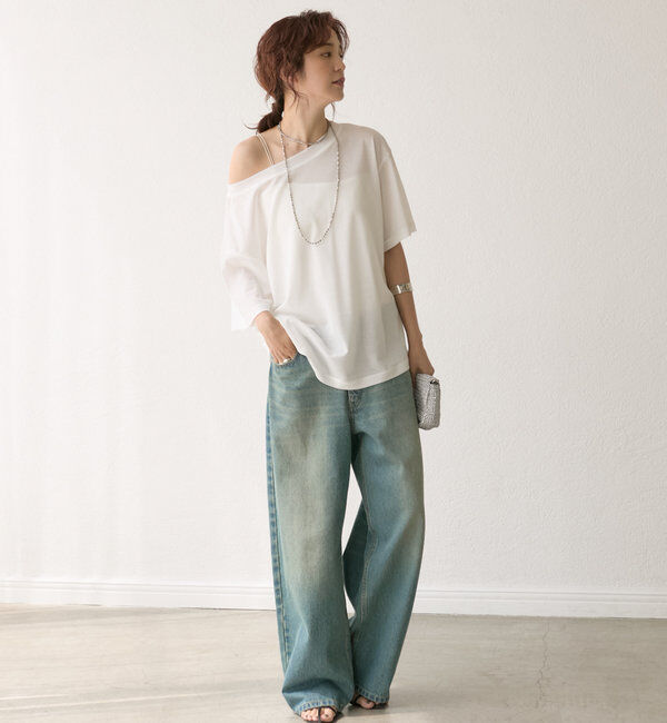  「【MONN.:.(モン)】オープンネックTee」|Tシャツ・カットソー|