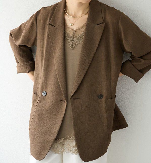  「予約【新色追加/ウォッシャブル】シアースラブオーバージャケット」|テーラードジャケット|ブラウン