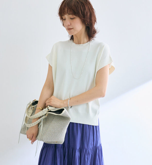  「【接触冷感】クールタッチショルダーニット」|ニット・セーター|