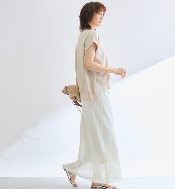  「【接触冷感】クールタッチショルダーニット」|ニット・セーター|