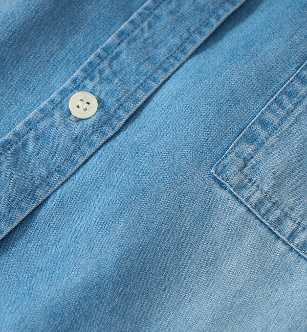  「【セットアップ可/真夏も快適！】ドレーピーデニムシャツ」|シャツ・ブラウス|