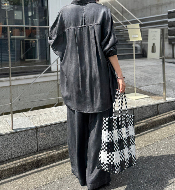  「【セットアップ可/真夏も快適！】ドレーピーデニムシャツ」|シャツ・ブラウス|