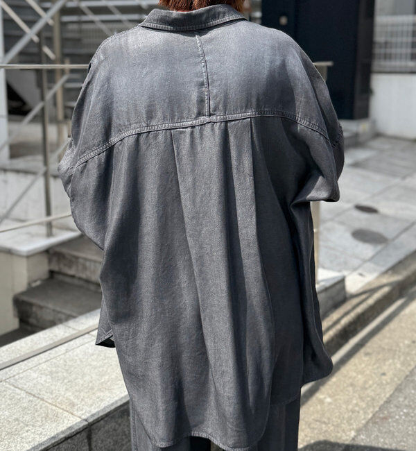  「【セットアップ可/真夏も快適！】ドレーピーデニムシャツ」|シャツ・ブラウス|