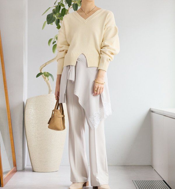  「【鮮度抜群】ギャザースリーブオーバーニット」|ニット・セーター|