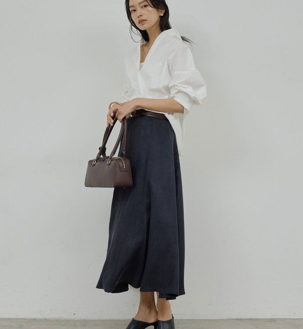  「【楽ちん&times;エレガント】【セットアップ対応】キュプラフレアスカート」|スカート|