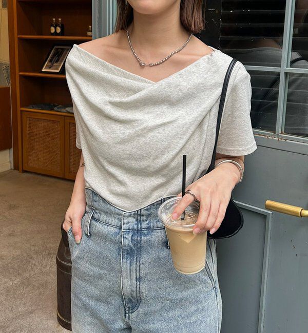  「【全骨格対応◎/6色展開】オフショルTシャツ」|Tシャツ・カットソー|