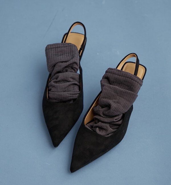  「フェイクスウェードミュール」|パンプス|