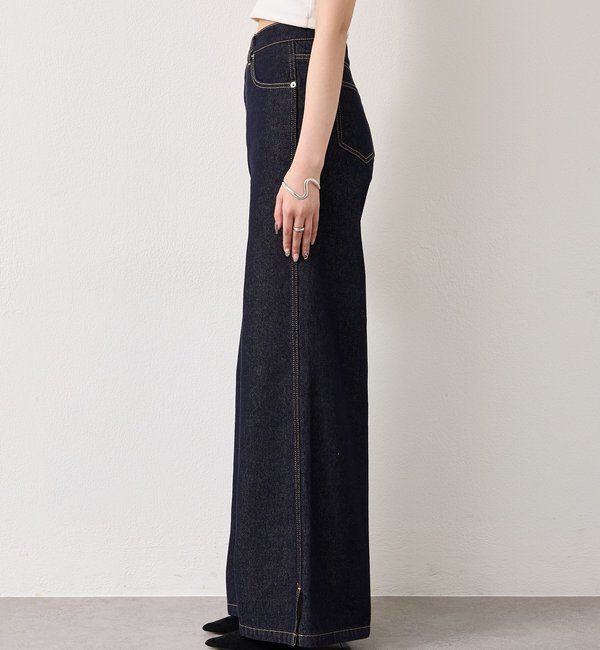  「裾スリットフレアデニム」|デニム|