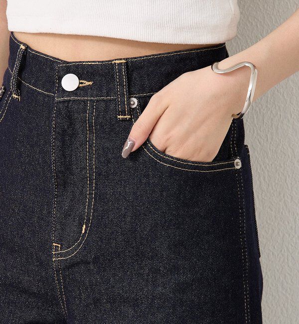  「裾スリットフレアデニム」|デニム|