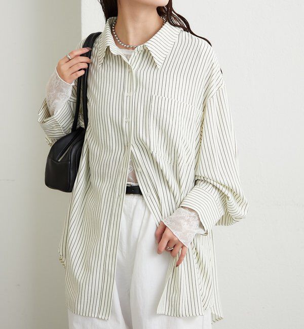  「ボタンレイヤードBIGシャツ」|シャツ・ブラウス|