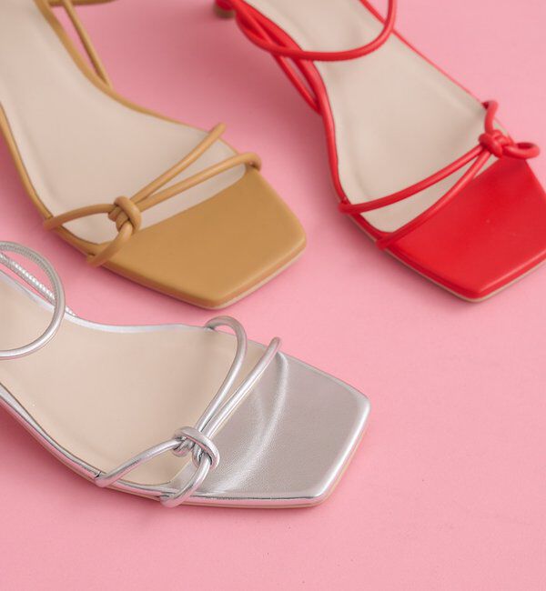  「クロスストラップヒールサンダル」|サンダル|