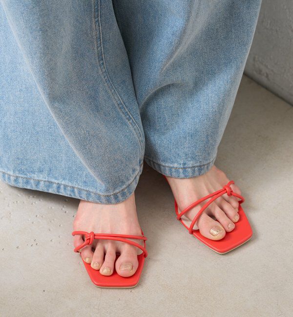  「クロスストラップヒールサンダル」|サンダル|レッド