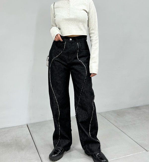  「【WEB限定】ヘンリーネックショートトップス」|Tシャツ・カットソー|