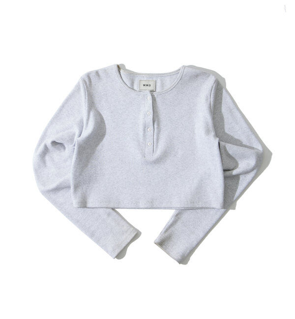  「【WEB限定】ヘンリーネックショートトップス」|Tシャツ・カットソー|