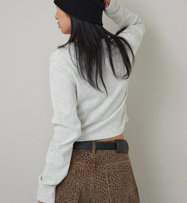  「【WEB限定】ヘンリーネックショートトップス」|Tシャツ・カットソー|