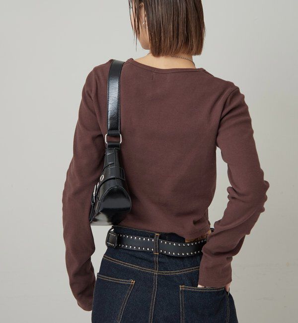  「【WEB限定】ヘンリーネックショートトップス」|Tシャツ・カットソー|