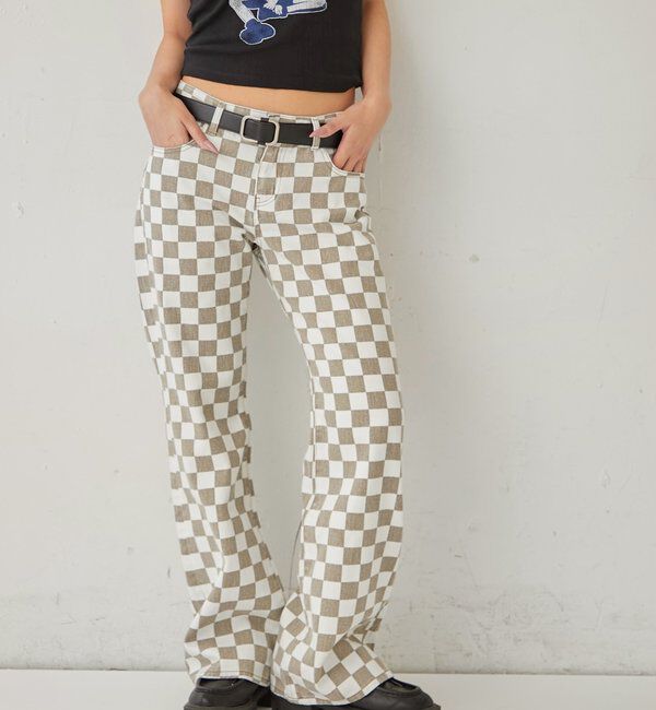  「アソート柄フレアパンツ」|チノ|ホワイト