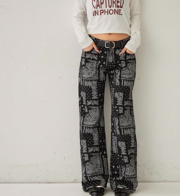  「アソート柄フレアパンツ」|チノ|