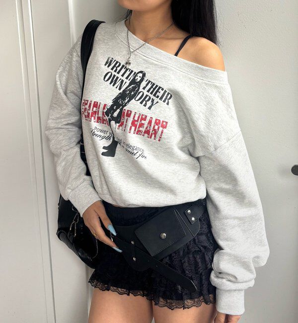  「エリオットラインストーンコンパクトオフショル 」|Tシャツ・カットソー|ホワイト