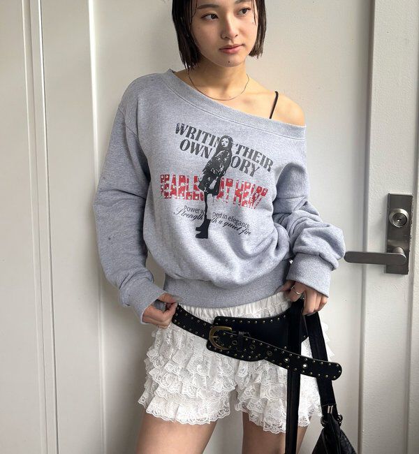  「エリオットラインストーンコンパクトオフショル 」|Tシャツ・カットソー|