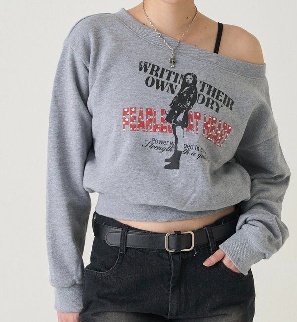  「エリオットラインストーンコンパクトオフショル 」|Tシャツ・カットソー|