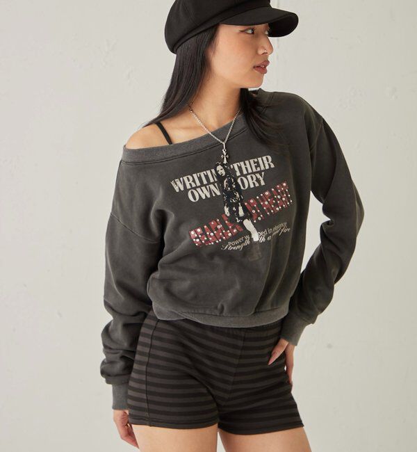  「エリオットラインストーンコンパクトオフショル 」|Tシャツ・カットソー|