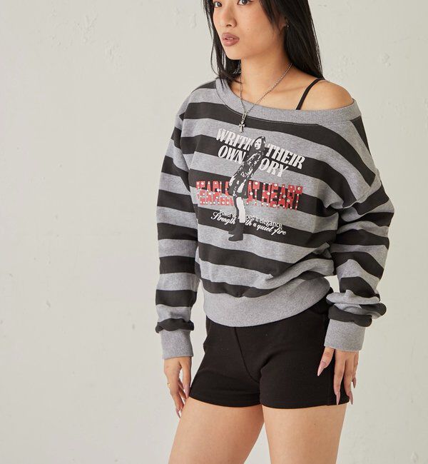  「エリオットラインストーンコンパクトオフショル 」|Tシャツ・カットソー|