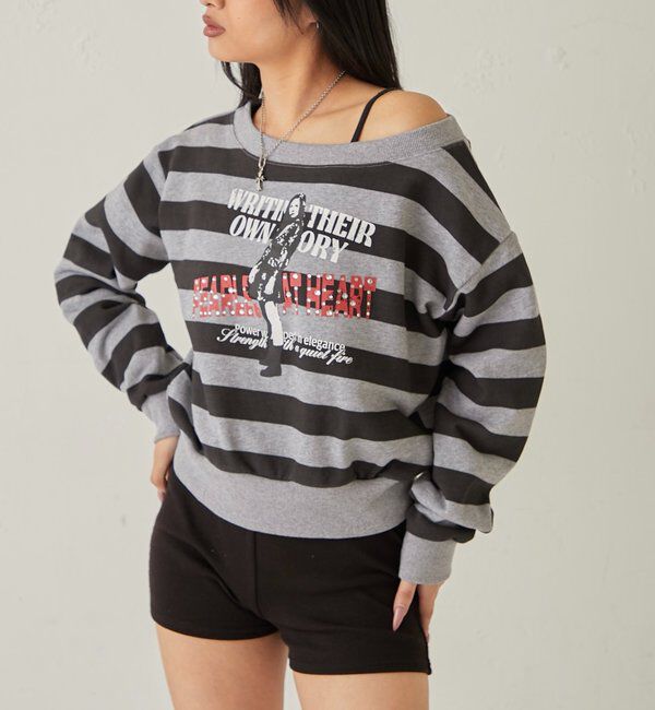  「エリオットラインストーンコンパクトオフショル 」|Tシャツ・カットソー|