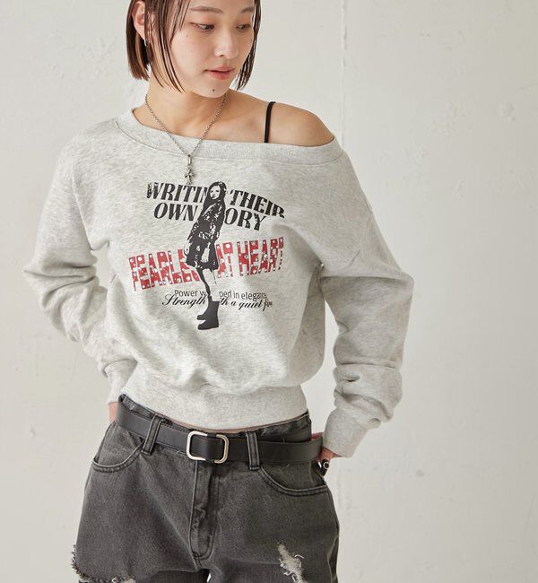  「エリオットラインストーンコンパクトオフショル 」|Tシャツ・カットソー|