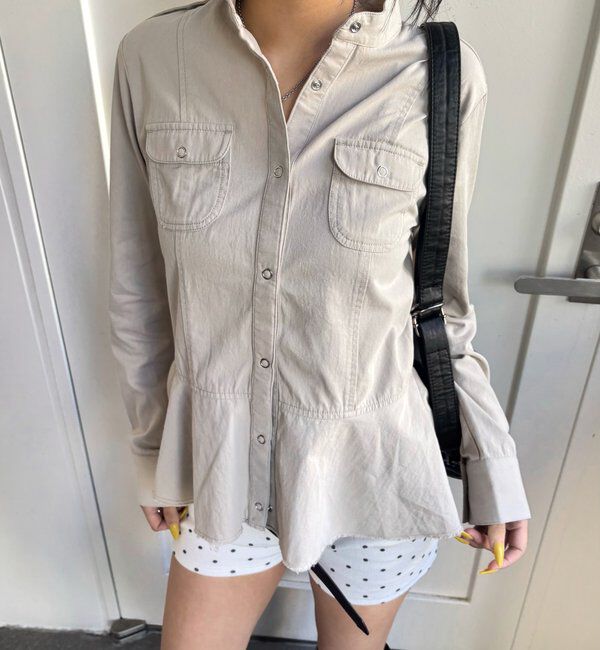  「ミリタリーペプラムブラウス」|シャツ・ブラウス|