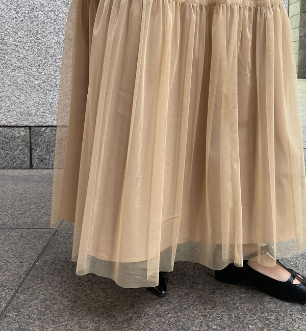  「【オケージョン/サイズ展開あり/人気につき再販】チュールハイネックワンピース」|ワンピース|