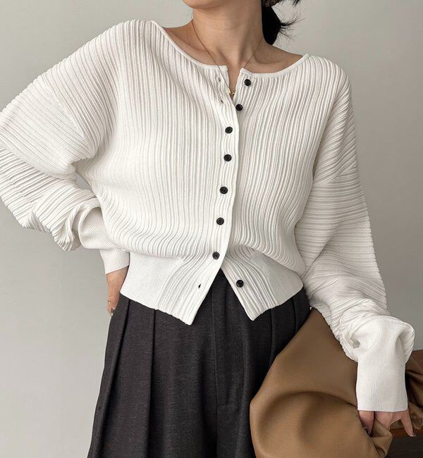  「プリーツパフカーディガン」|カーディガン|
