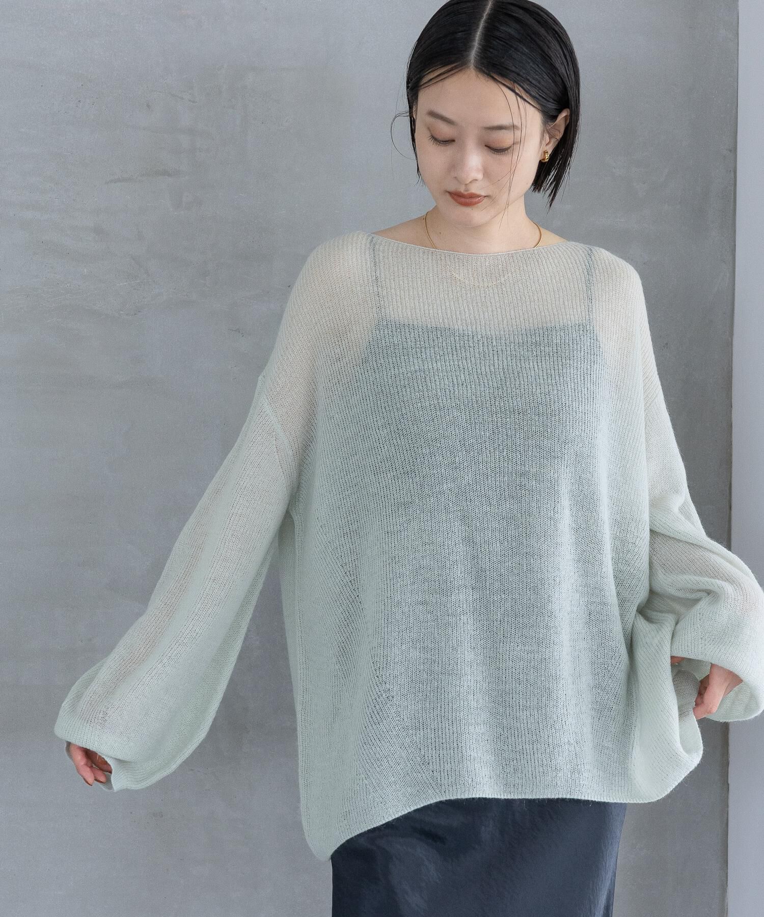 A part by 「Babyモヘヤプルオーバー_長袖」|ニット・セーター|ライトグリーン